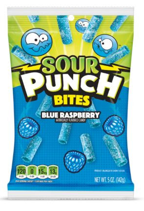 Sour Punch Bites Blue Raspberry savanyú gumicukor 142g