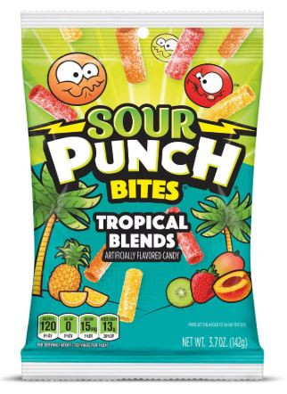 Sour Punch Bites Tropical Blends savanyú gumicukor 142g