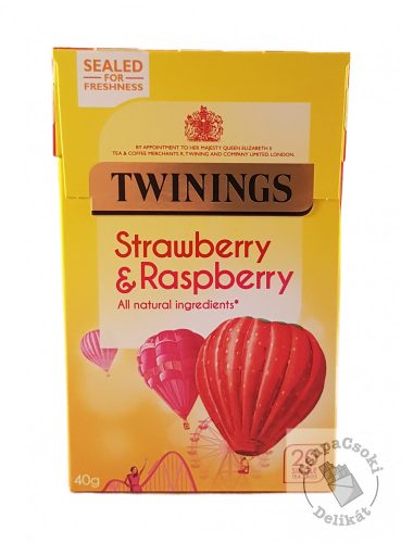 Twinings Strawberry&Raspberry Gyümölcstea eperrel és málnával 20 filter, 40g