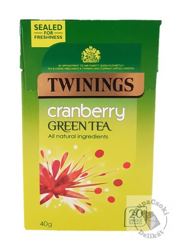 Twinings Cranberry Zöld tea vörösáfonya ízesítéssel 20 filter, 40g