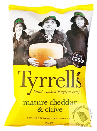 Tyrrell’s Burgonyachips chedar sajttal és snidlinggel 150g