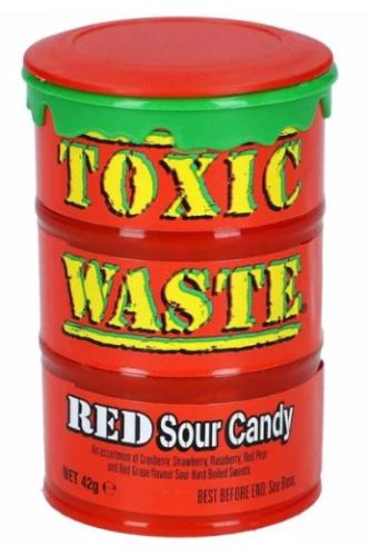 Toxic Waste Hazardously Sour Candy Hordó piros 42g