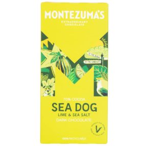   Montezuma's Sea Dog Vegan Étcsokoládé lime-al és tengeri sóval 90g
