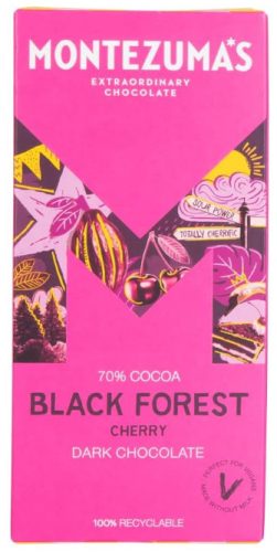 Montezuma's Black Forest Vegan Étcsokoládé cseresznyével 90g