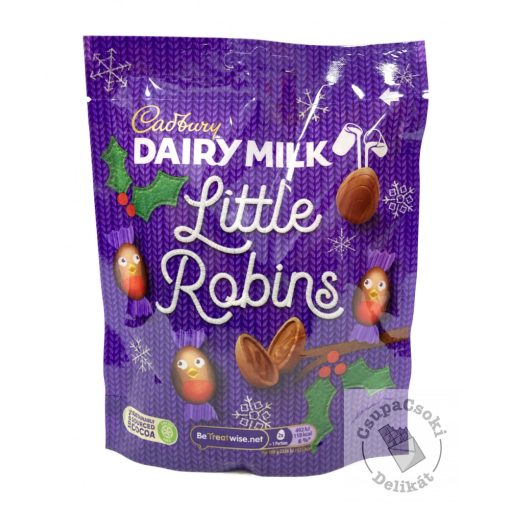 Cadbury Little Robin Dairy Milk Zacskós töltött tejcsokoládé 77g