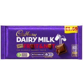 Cadbury Fruit&Nut Mazsolás-mandulás tejcsokoládé 95g