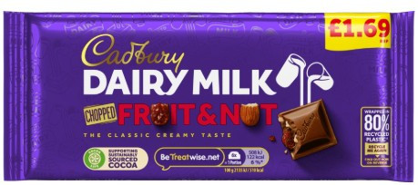 Cadbury Fruit&Nut Mazsolás-mandulás tejcsokoládé 95g