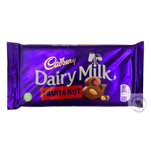 Cadbury Fruit&Nut Mazsolás - mandulás tejcsokoládé 160g