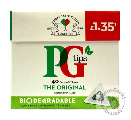 PG Tips Fekete tea 40 piramis filter, 116g